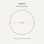 Schéma de dimensions de Mawa : diamètre du disque 40 cm