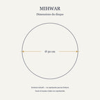 Schéma de dimensions de Mihwar : diamètre du disque 30 cm, hors socle