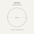 Schéma de dimensions de Wujud : diamètre du disque 50 cm